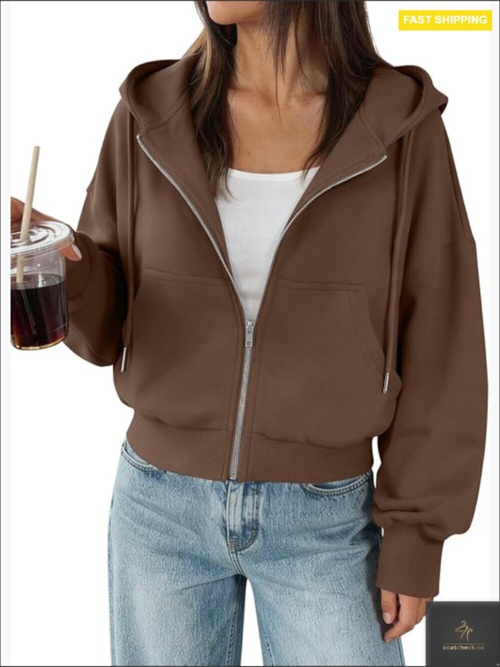 Zip Up Hoodies For Women Cropped Sweatshirts Y2k Fleece Teen Girls Clothes